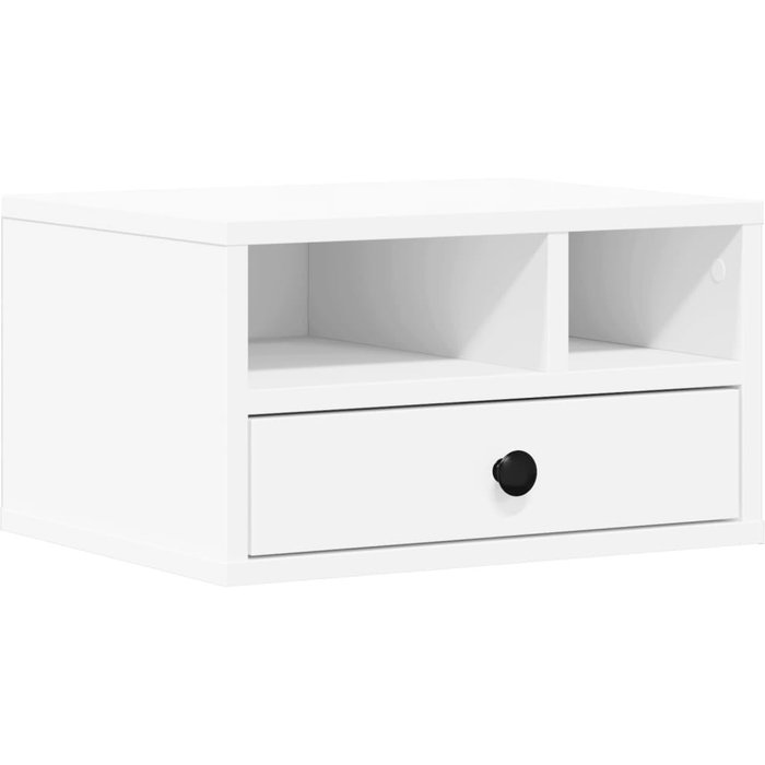 Soporte de impresora madera ingeniería blanco 40x32x22,5 cm