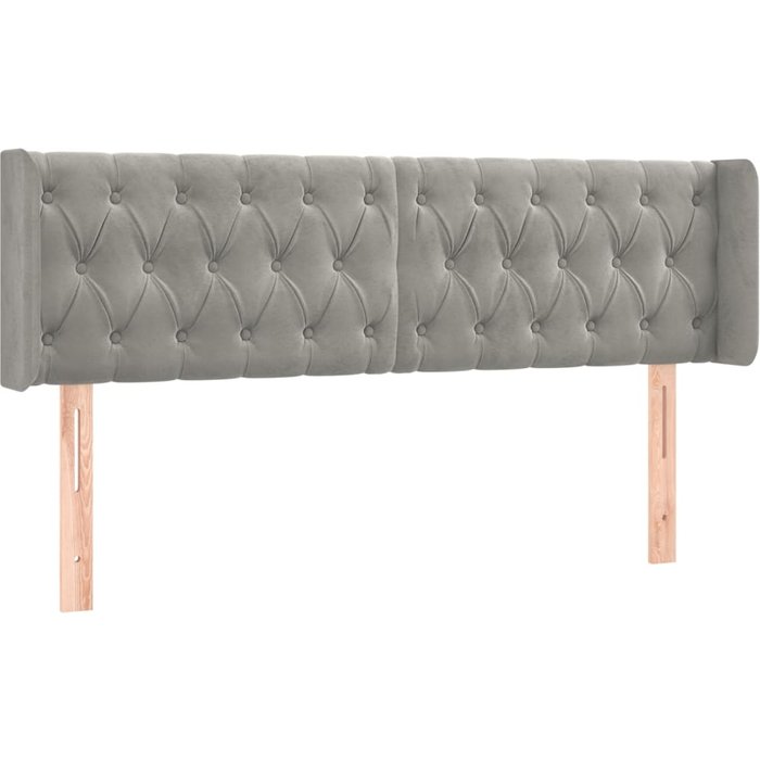 Cabecero cama - mueble cabecero de terciopelo gris claro 163x16x78/88 cm