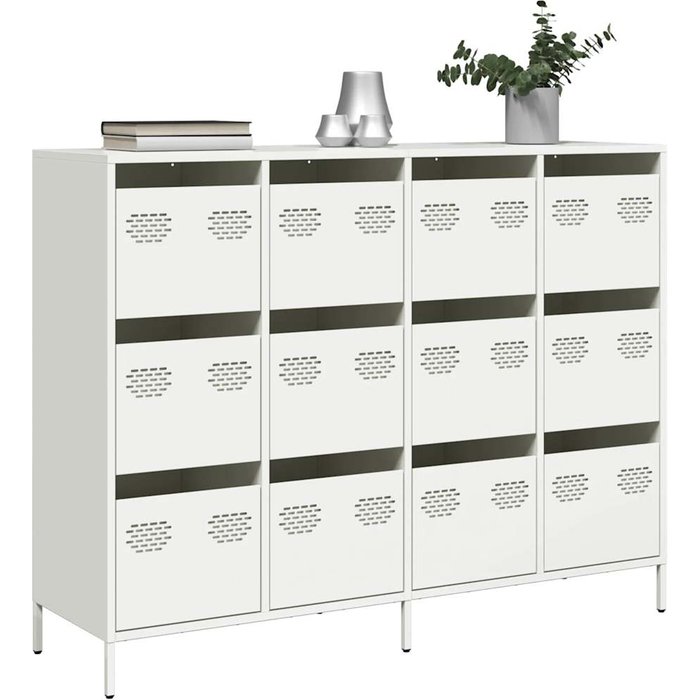 Aparador de acero laminado en frío blanco 135x39x103,5 cm vidaxl