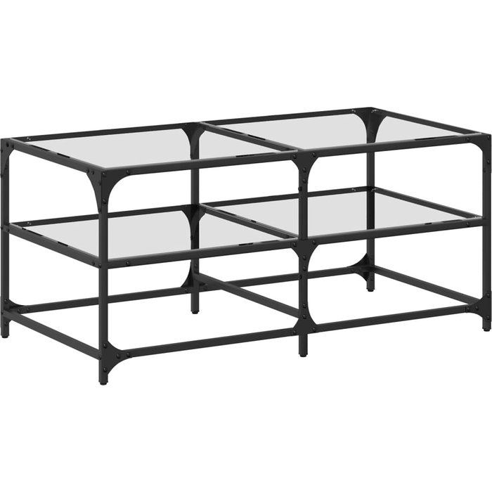 Mesa de centro superficie de vidrio acero 98,5x50x45 cm - comfortxl