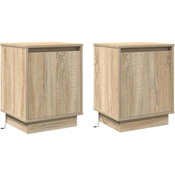Maison exclusive - armario de noche 2 pcs roble sonoma 39 x 34,5 x 50 cm