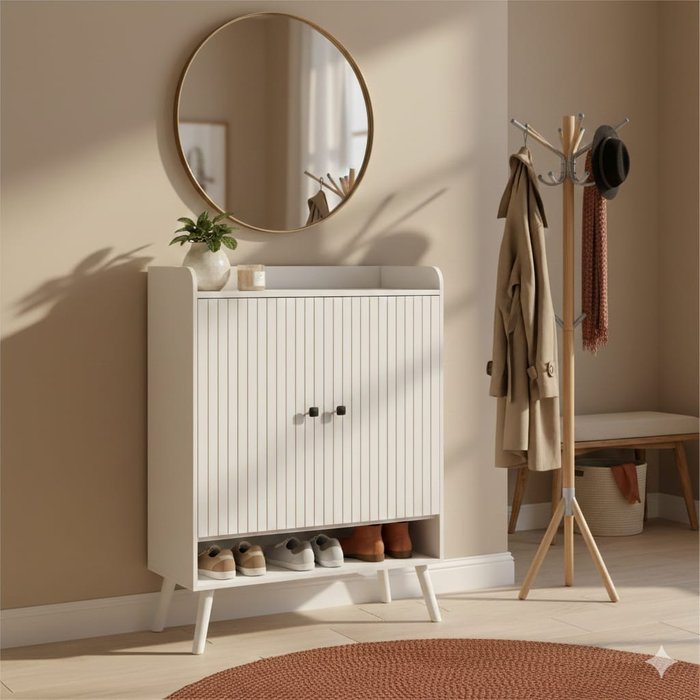 Essenza zapatero blanco 75x35x97cm 15 pares estantes ajustables