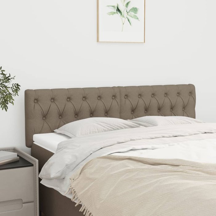 Cabeceros 2 uds taupe 72x7x78/88 cm tela