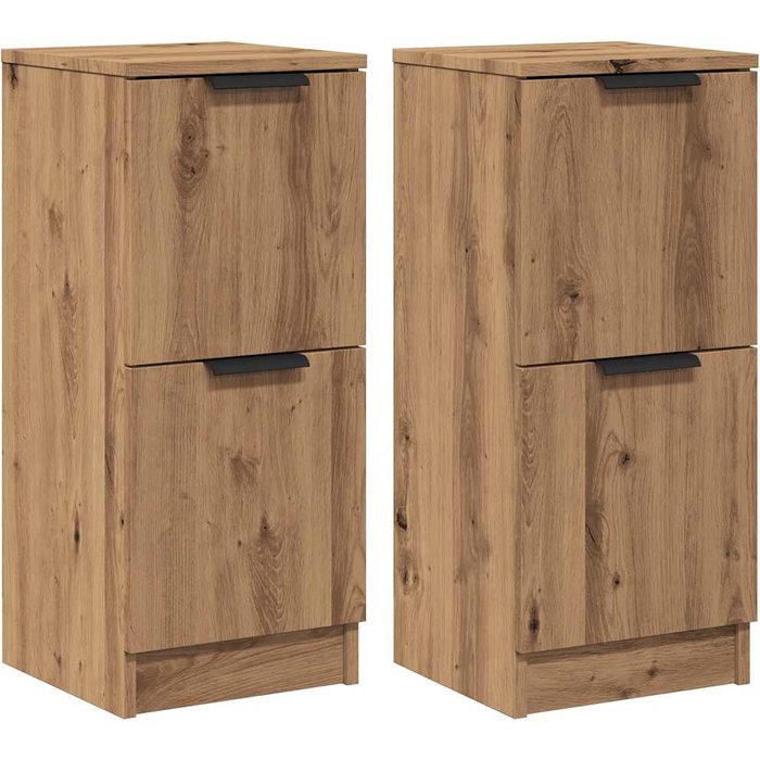 Aparadores 2 uds madera ingeniería roble artisian 30x30x70 cm - comfortxl