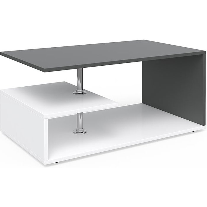 Vicco mesa de centro guillermo, blanco/antracita, 91 x 52.6 cm