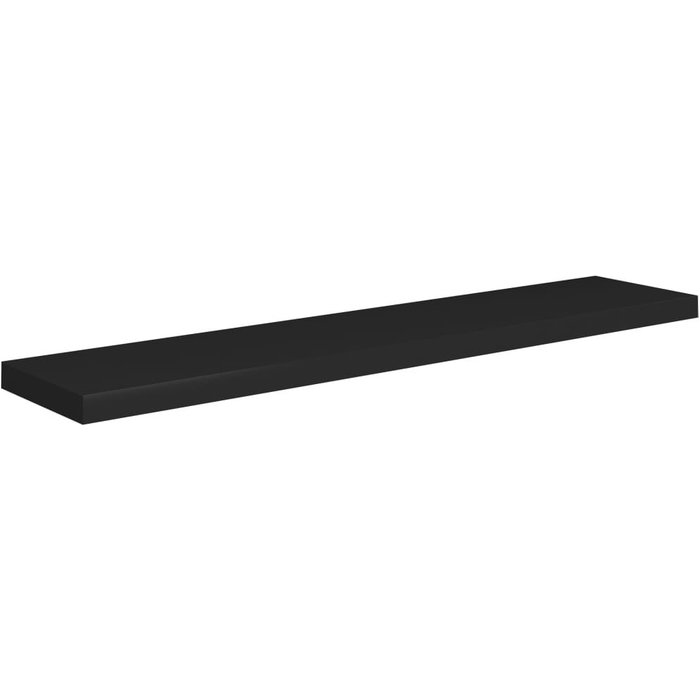 Estante flotante de pared mdf negro 120x23,5x3,8 cm - comfortxl