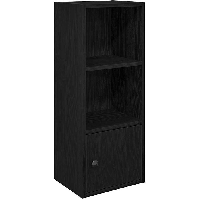 Librería de madera contrachapada roble negro 31x24x77 cm – comfortxl