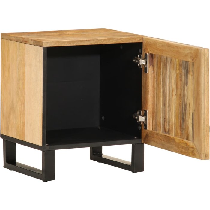Mesita de noche de madera maciza de mango rugosa 40x34x46 cm - comfortxl