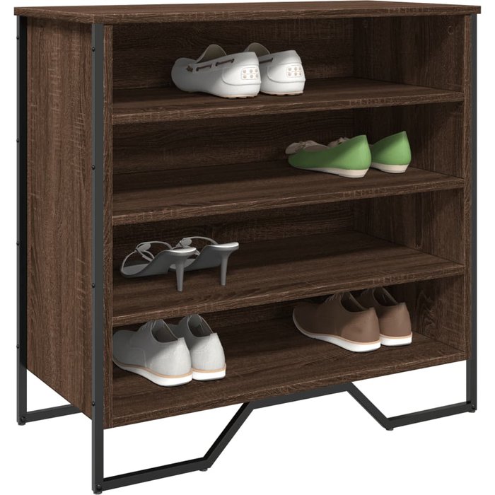 Zapatero roble marrón 80x38x78 cm madera contrachapada