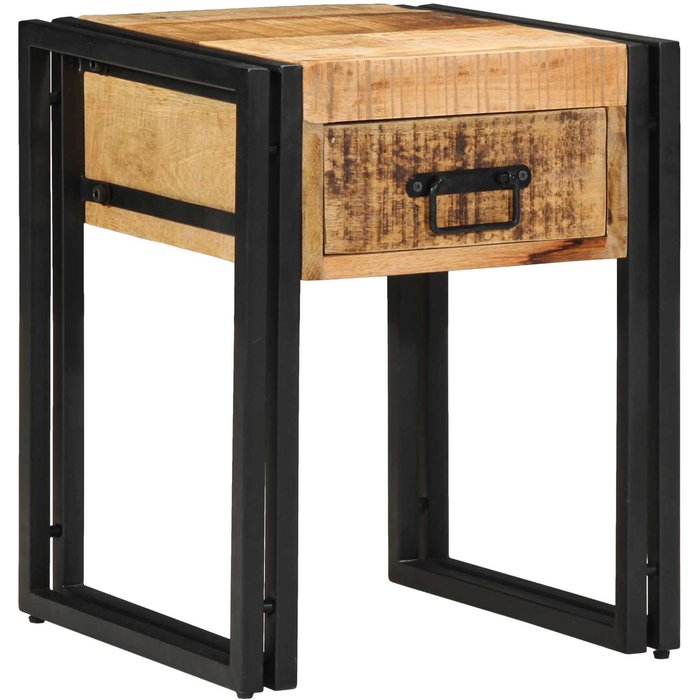 Mesa auxiliar con cajón 40 x 40 x 50 cm madera de mango maciza vidaxl