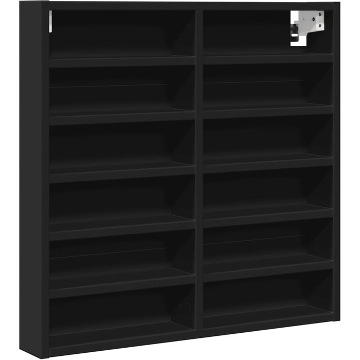 Vitrina de madera compuesta negra 60x8,5x58 cm - comfortxl
