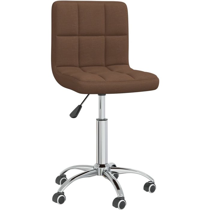 Silla de comedor giratoria de tela marrón