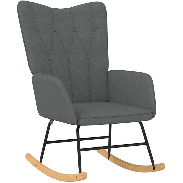 Silla de relax | silla mecedora de tela gris oscuro cfw56887