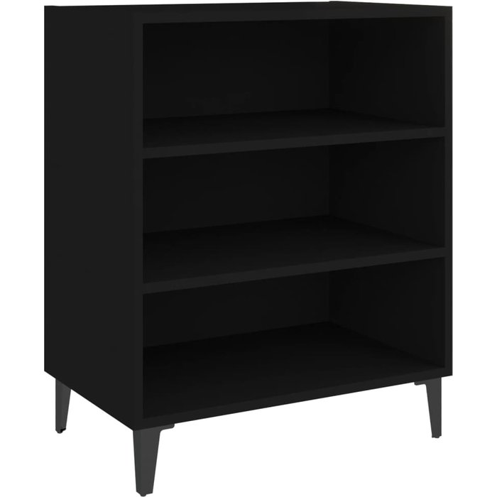 Aparador de madera contrachapada negro 57x35x70 cm - comfortxl