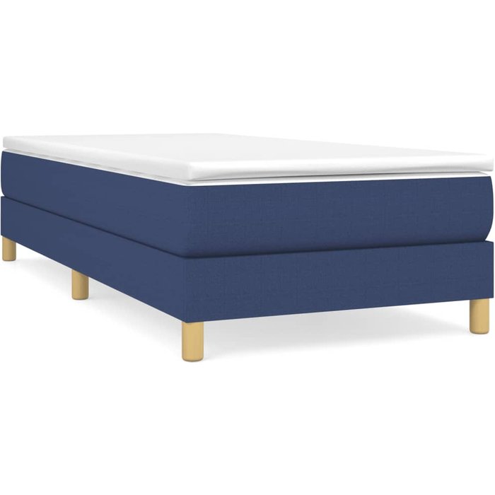 Estructura de cama sin colchón tela azul 80x200 cm — comfortxl