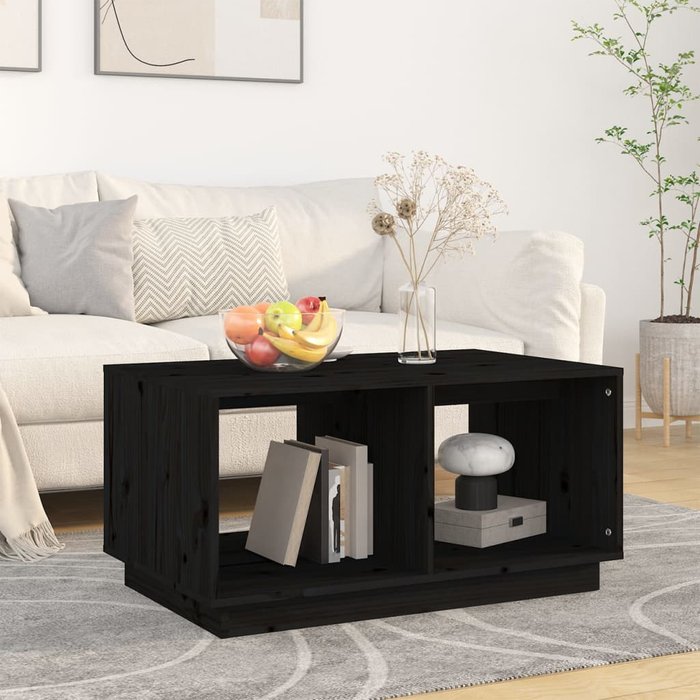 Maison exclusive - mesa de centro madera maciza de pino negro 80x50x40 cm