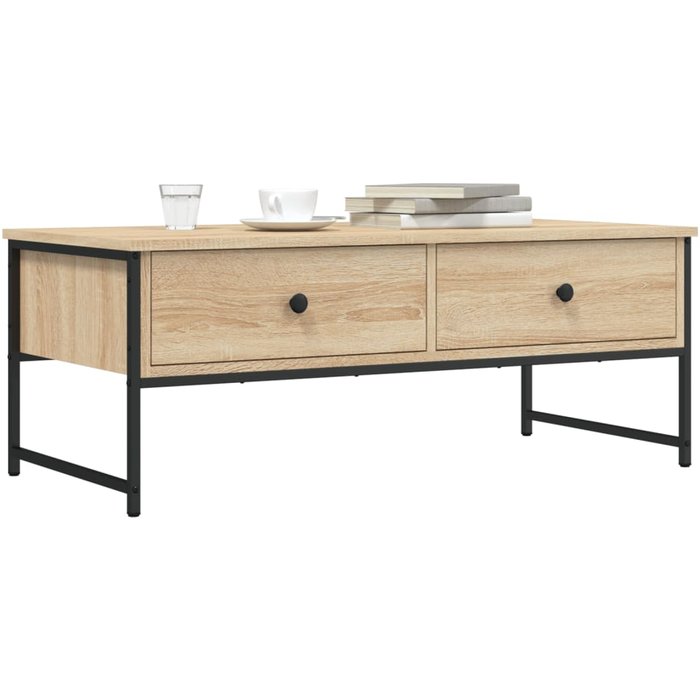 Mesa de centro roble sonoma 101x49x39,5 cm madera contrachapada