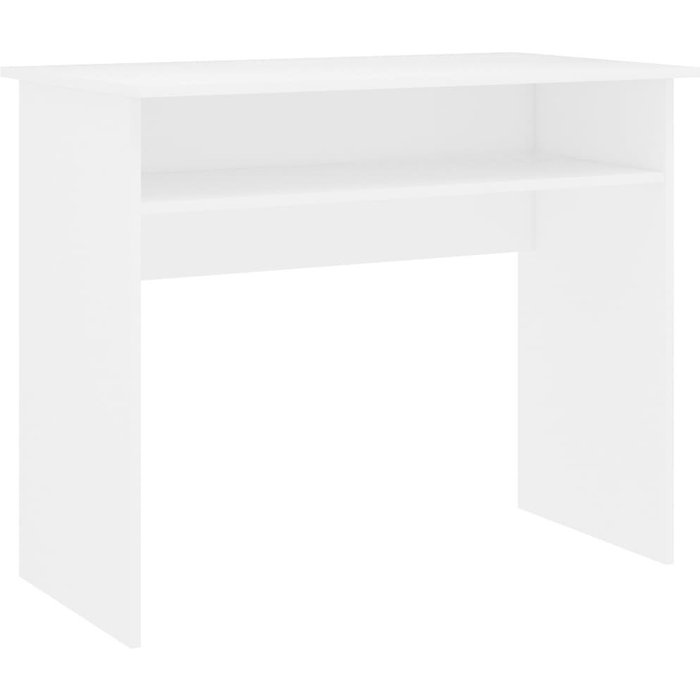 Escritorio de madera contrachapada blanco 90x50x74 cm - comfortxl