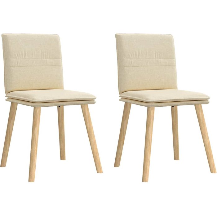 Juego de 2 sillas de comedor de tela color crema