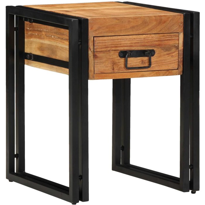 Mesita auxiliar de 40 x 40 x 50 cm, de madera maciza de acacia.