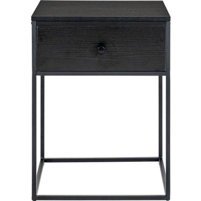 Mesa auxiliar con 1 cajón negra 40x55 cm