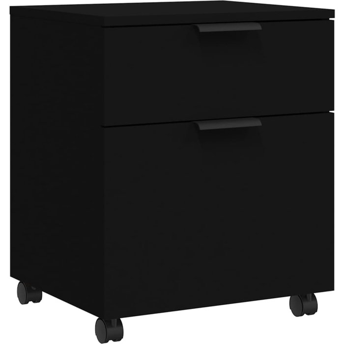 Archivador con ruedas madera contrachapada negro 45x38x54 cm