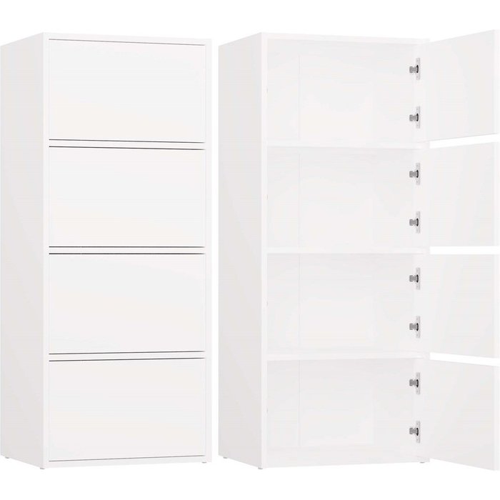 Alma – cómoda con 4 puertas para dormitorio – 50x119x40 cm – blanca