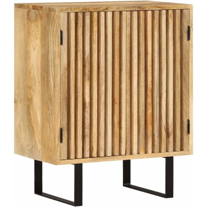 Vidaxl aparador con 2 puertas madera maciza de mango 55x35x70 cm