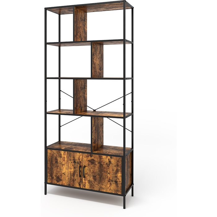 Vicco separador de ambientes fyrk, roble rústico, 80 x 180 cm con 2 puertas