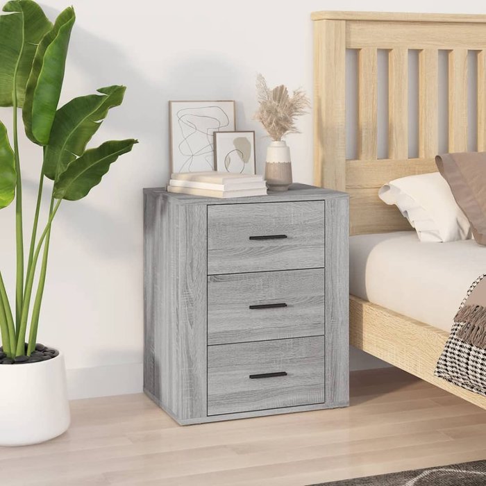 Maison exclusive - mesita de noche madera contrachapada gris sonoma 50x36x60 cm