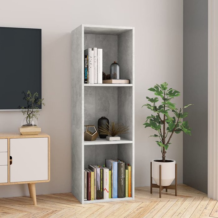 Librería/mueble tv gris hormigón 36x30x114cm madera contrachapada