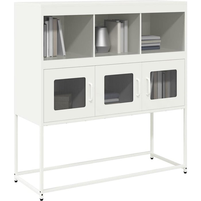 Maison exclusive - aparador de acero laminado en frío blanco 100,5x39x107 cm