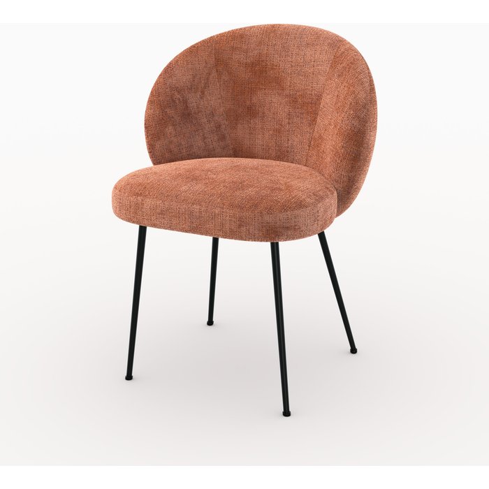 Silla de terciopelo terracota y metal negro - bloomy