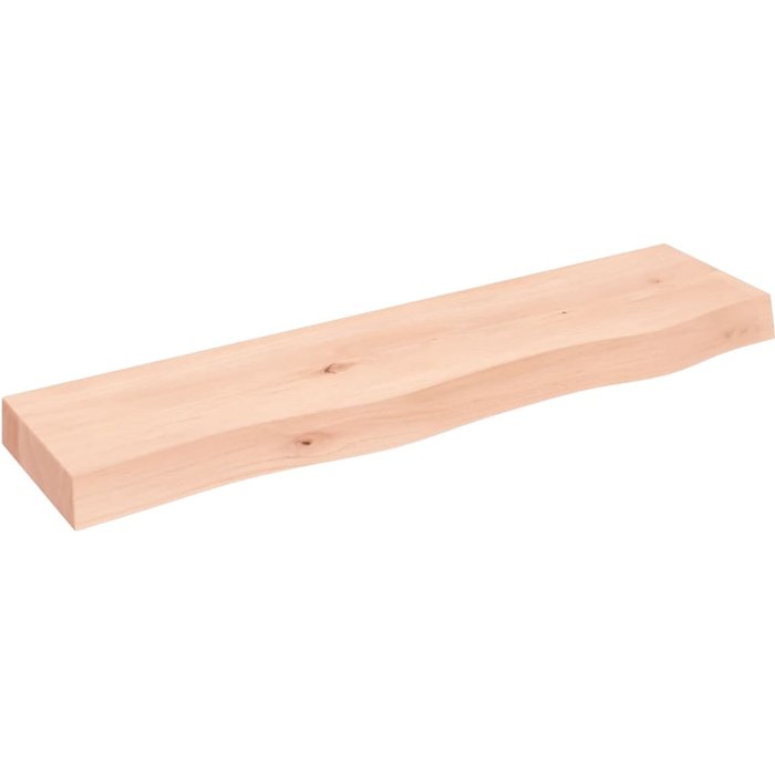Estante de pared 80x20x6 cm madera maciza de roble sin tratar