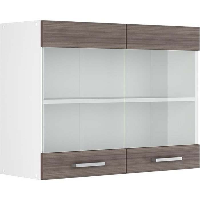 Vicco mueble alto universal r-line, gris, 80 cm con puertas de cristal