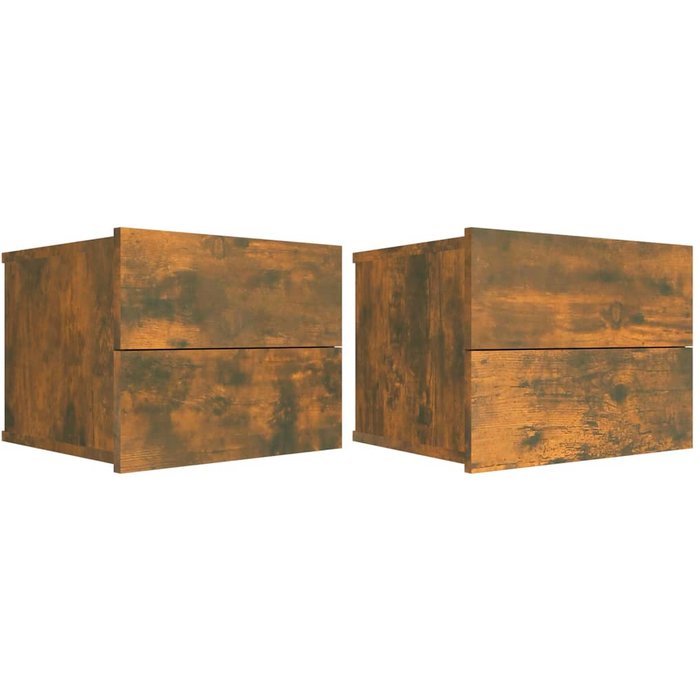 Mesita de noche madera contrachapada roble ahumado 40x30x30 cm - comfortxl