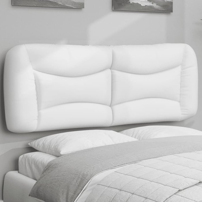Maison exclusive - cabecero de cama acolchado hvar cuero sintético blanco 140 cm