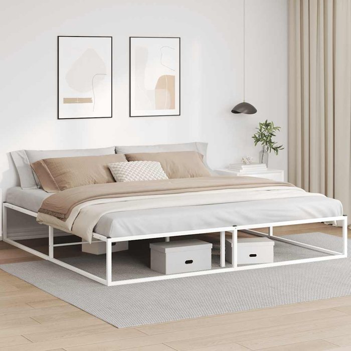 Estructura de cama sin colchón metal blanco 200x200 cm vidaxl