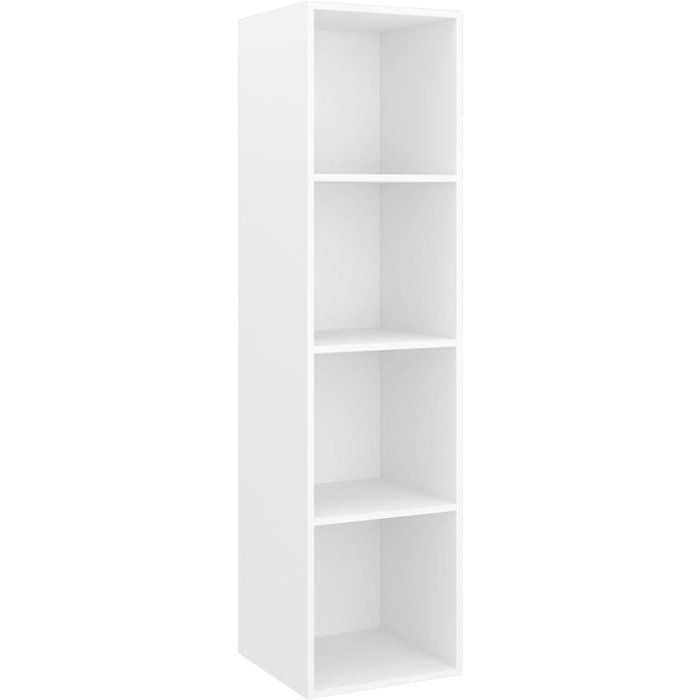 Mueble tv de pared aglomerado blanco 37x37x142,5 cm