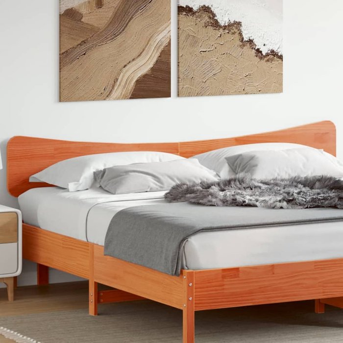 Cabecero de cama madera maciza de pino marrón cera 180 cm - comfortxl