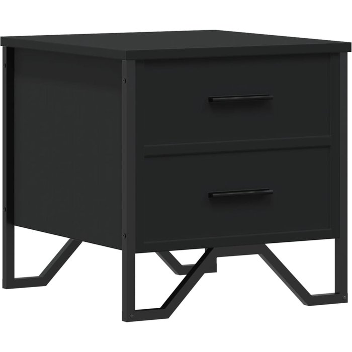 Mesita de noche madera de ingeniería negra 40x41x40 cm - comfortxl