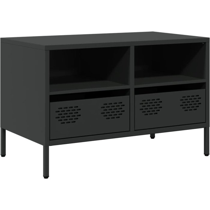 Mueble para tv acero laminado en frío negro 68x39x43,5 cm - comfortxl