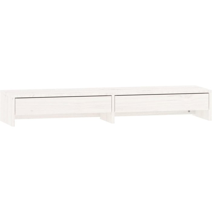 Soporte para monitor blanco 100 x 27 x 15 cm madera maciza de pino 02_0021218