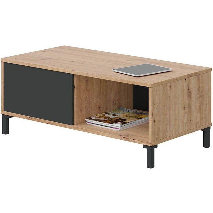 Mesa de centro lux plus - roble nodi y gris antracita