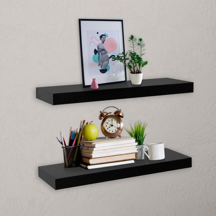 Maison exclusive - estantes flotantes de pared 2 unidades negro 40x20x3,8 cm