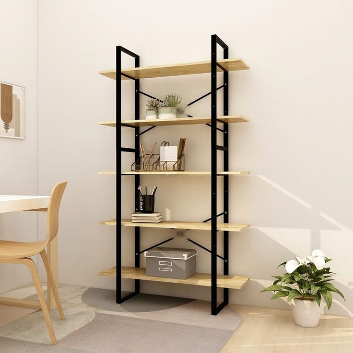 Vidaxl estantería de 5 niveles madera maciza de pino 100x30x175 cm