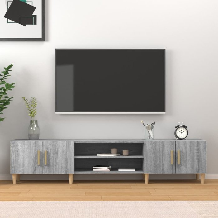 Mueble de tv sonoma gris 180x31,5x40 cm madera de ingeniería