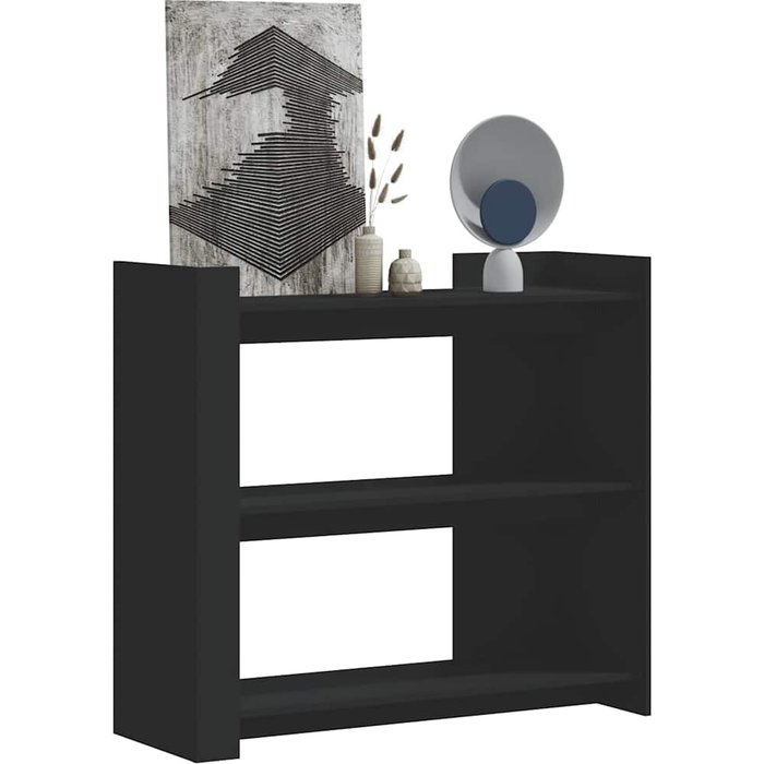 Mesa consola negra, 100x35x90 cm, madera de ingeniería.