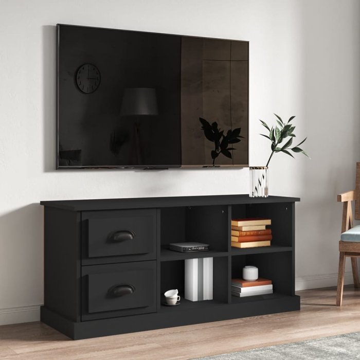 Maison exclusive - mueble de tv madera contrachapada negro 102x35,5x47,5 cm