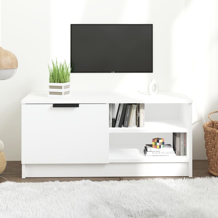 Mueble para tv madera contrachapada blanco 80x35x36,5 cm - comfortxl